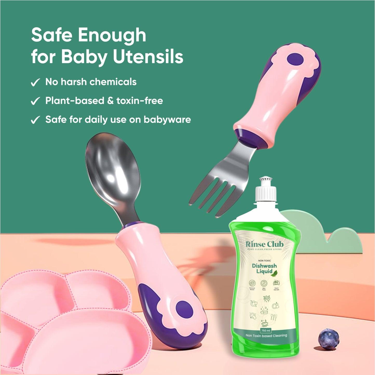 Dishwash Liquid Gel I Tango, Non-toxic & Kids-Safe I 750 ML