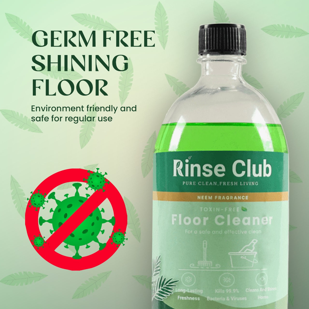 Natural Floor Cleaner I Neem, Non-toxic & Kids-Safe I 850 ML