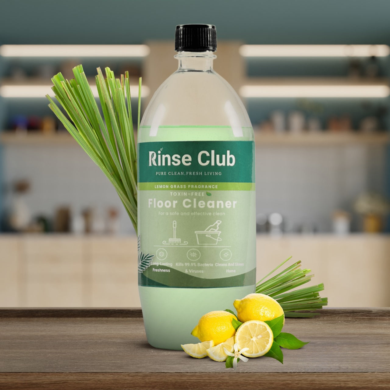 Natural Floor Cleaner I Lemongrass, Non-toxic & Kids-Safe I 850 ML