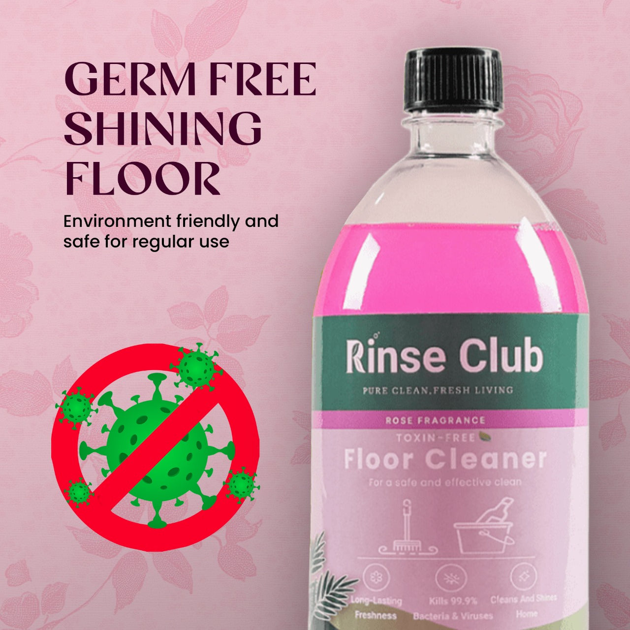 Natural Floor Cleaner Combos I Lemongrass and Rose I 850ml each