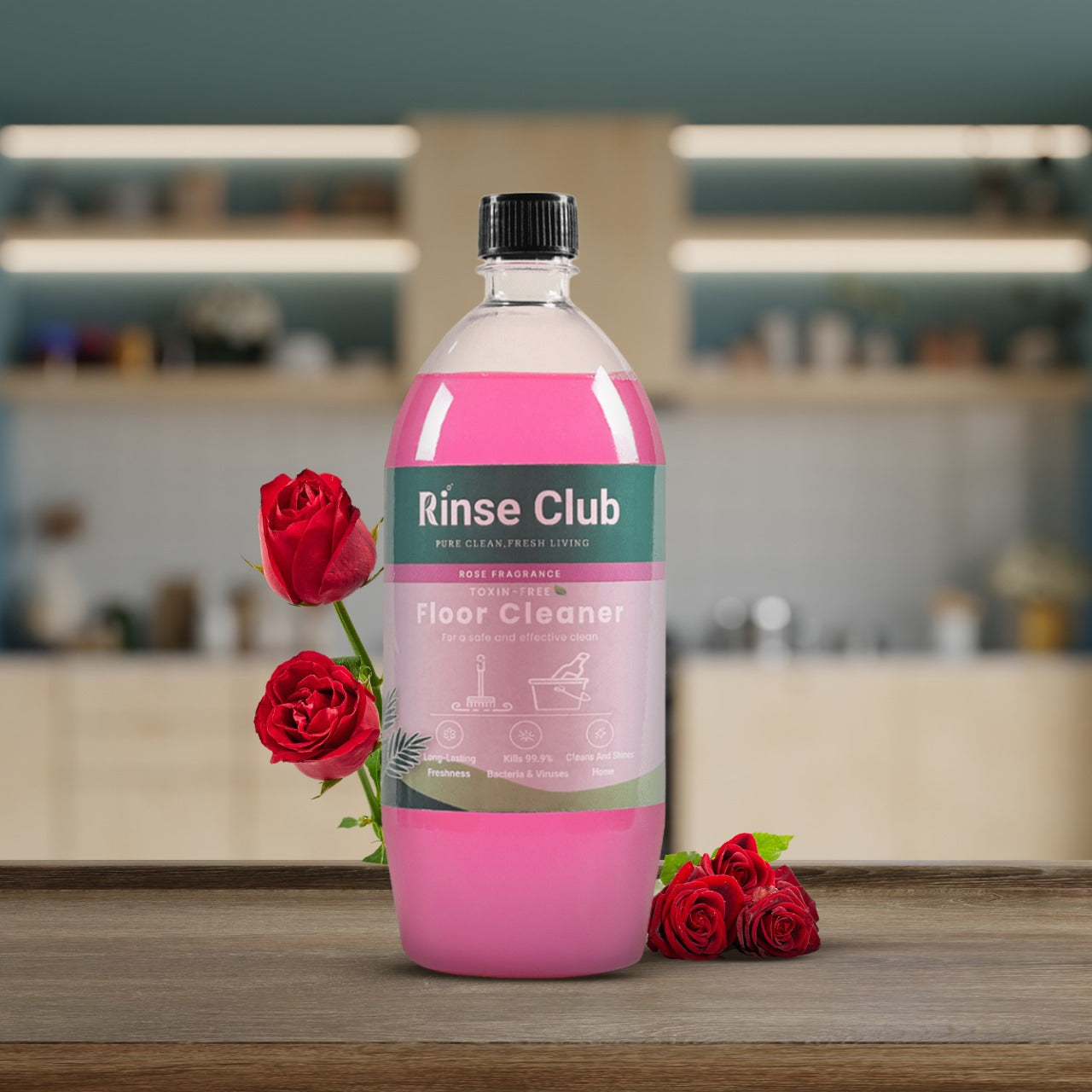 Natural Floor Cleaner I Rose, Non-toxic & Kids-Safe I 850 ML