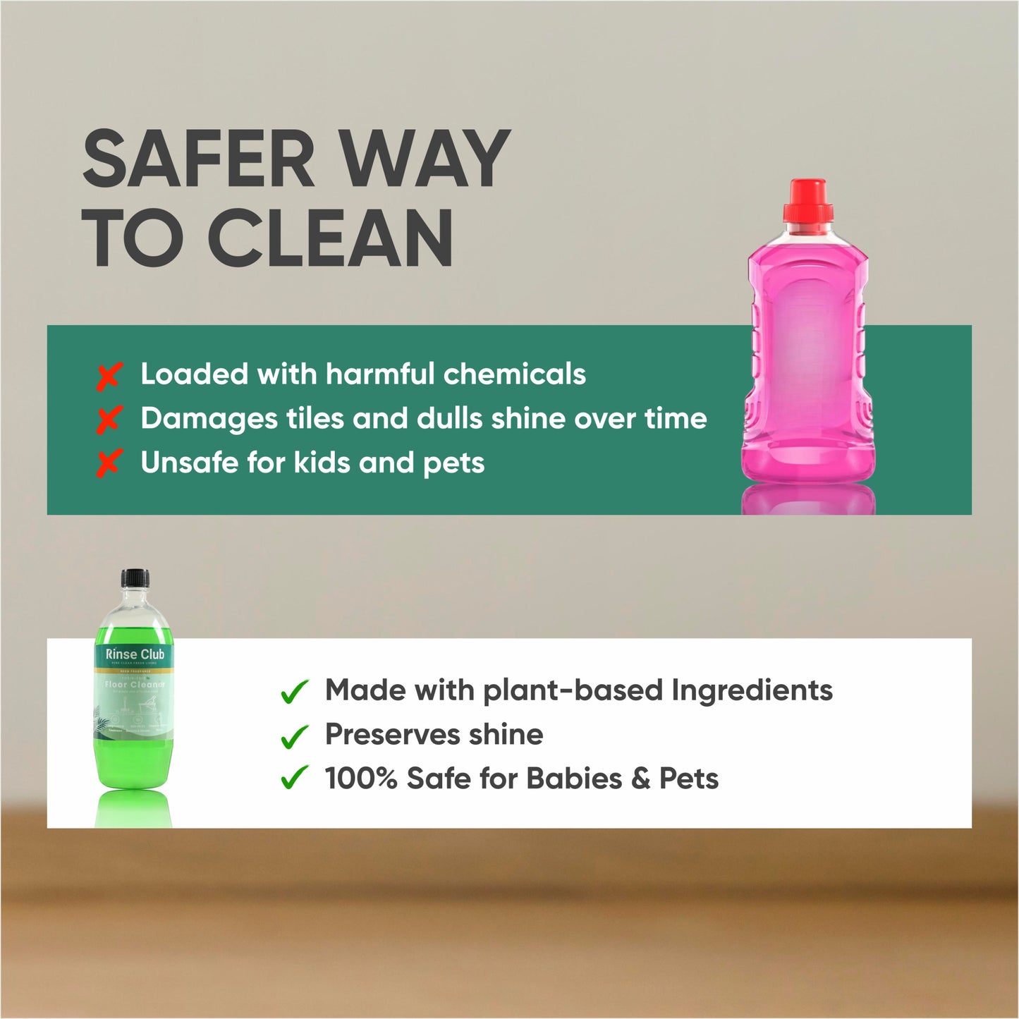 Natural Floor Cleaner I Neem, Non-toxic & Kids-Safe I 850 ML
