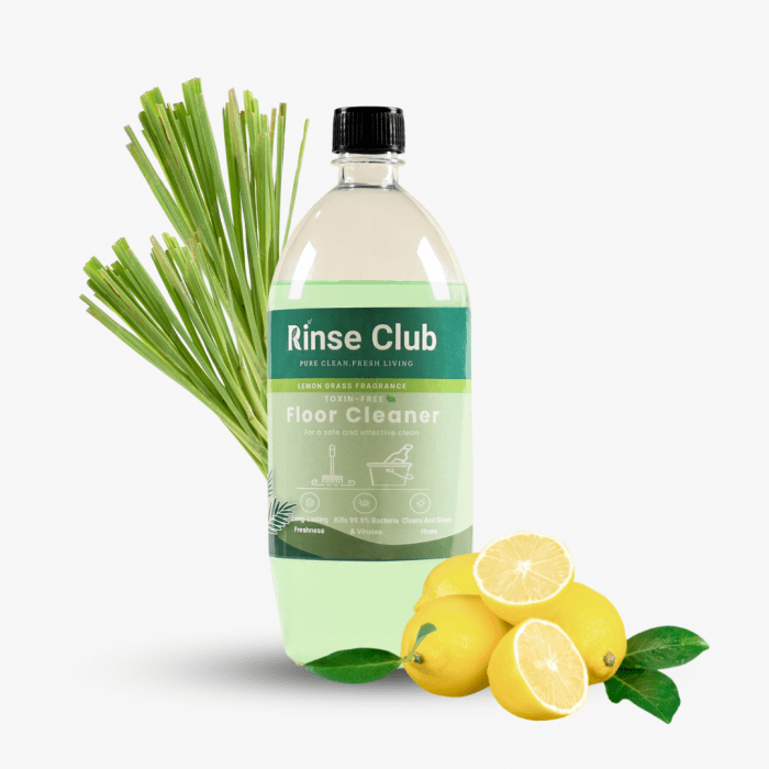 Rinse Club Natural Disinfectant Floor Cleaner Liquid | Plant-Based,Non-Toxic & Eco-Friendly Lemongrass (850 ml)