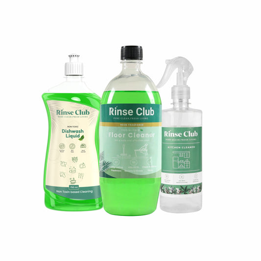 Natural Neem Floor Cleaner - 850ml | Kitchen Cleaner - 490ml | Dishwash - 750ml