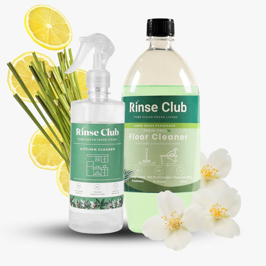 Lemongrass Floor Cleaner 850 ml and Jasmine Fragrance Kitchen Cleaner 500ml Combo