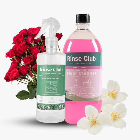 Rose Floor Cleaner 850 ml and Jasmine Fragrance Kitchen Cleaner 500ml Combo